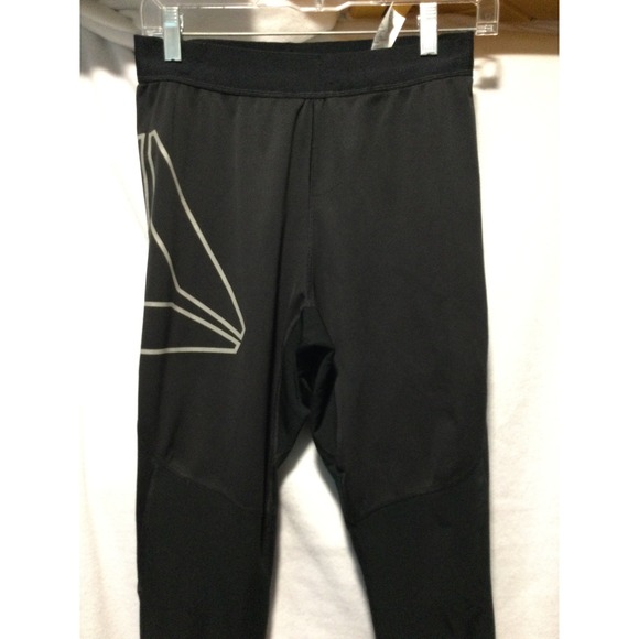 Reebok‎ RUN AHEAD Tights Mens Black Athletic Running Leggings Activewear size M - Picture 2 of 6